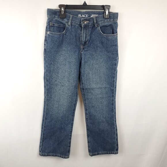 Place Boys Husky 8 Blue Wash Denim Jeans Bootcut - Picture 1 of 15